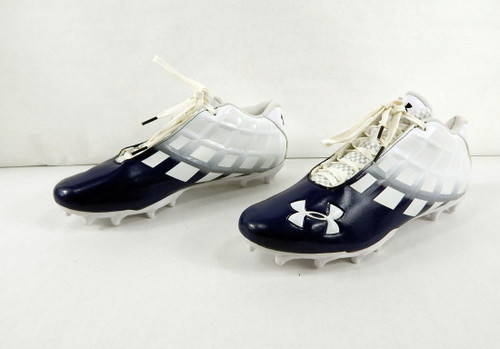 2013 Utah State Under Armour Team Highlight Demo White/Navy Football Cleats 12