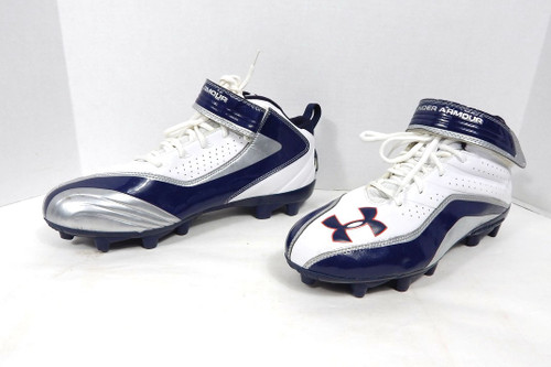 2011 Auburn Tigers Under Armour Team Fierce 3 White/Navy Football Cleats 13.5