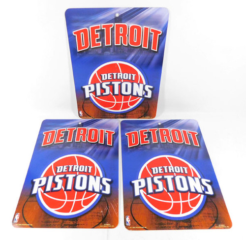 Lot of (3) Detroit Pistons Wall Signs 11" x 8 1/4"