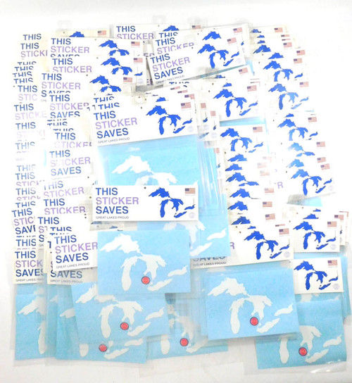 Lot of (100+) Detroit Pistons Great Lakes Proud Michigan Small White Decals NIP