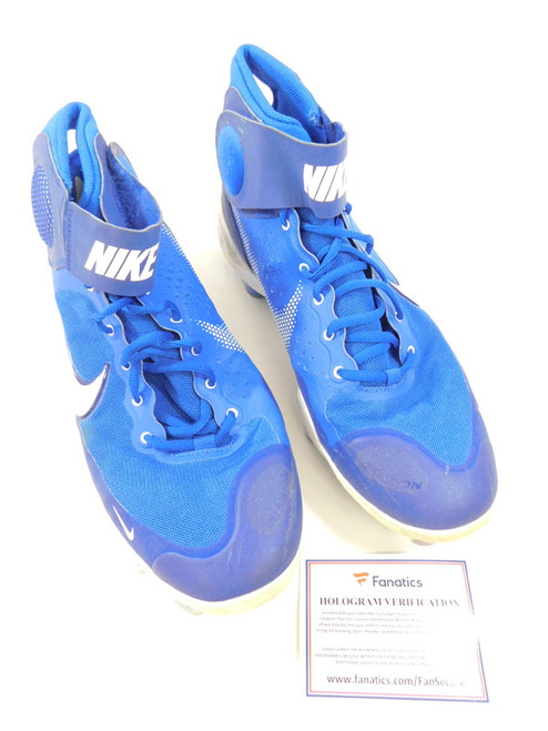 2020 Dominic Smith Mets Player-Worn Blue Nike React Rubber Cleats Size 12 COA