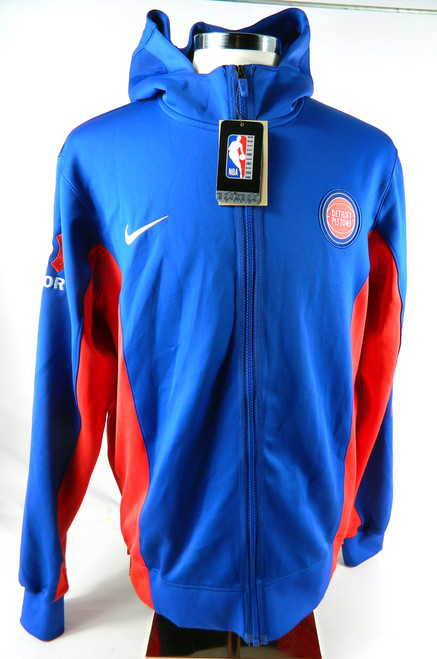 New Detroit Pistons Team Issued Nike Blue Warm-Up Jacket Size LT