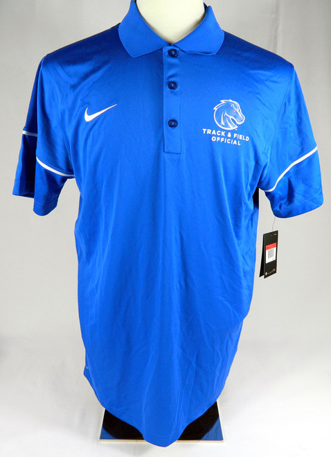 New Boise State Broncos Team Issued Nike Blue Track & Field Polo Shirt Size S
