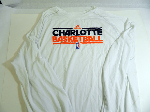 2012-13 Charlotte Bobcats Team Issued Long Sleeve White Shooting Shirt 2XLT