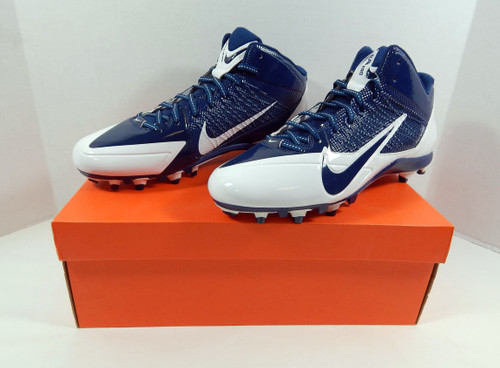2013 Utah State Aggies Nike Alpha Pro 3/4 TD White/Navy Football Cleats 12.5