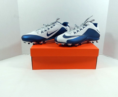 2015 Utah State Aggies Nike Alpha Pro 2 TD Promo White/Navy Football Cleats 13