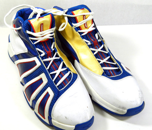 Adidas Formotion Team Issued White/Blue/Gold Basketball Shoes Size 17