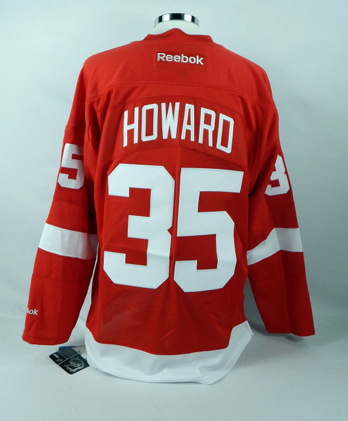 New Men Detroit Red Wings Jimmy Howard #35 Authentic Red Jersey Reebok NWT L 2S