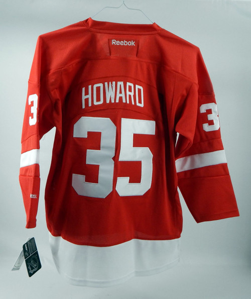 New Youth Detroit Red Wings Jimmy Howard #35 Authentic Red Jersey Reebok L/XL 8S