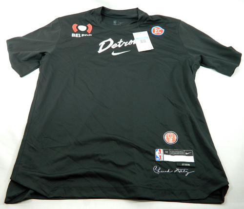 2023-24 Detroit Pistons Game Issued Black Shooting Shirt Bad Boys City Ed XL-T