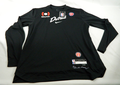 2023-24 Detroit Pistons Game Issued Long Sleeve Shooting Shirt Bad Boy City Ed M