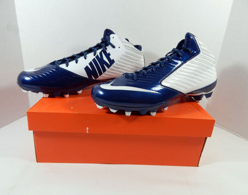 Utah State Aggies Nike White/Navy Vapor Speed 3/4 TD Midtop Football Cleats 15