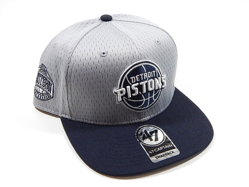 Detroit Pistons Logo Grey Breeze '47 Brand Mesh Snapback Hat Cap New