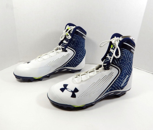 Auburn Tigers UA Team Spine Brawler Hightop Powerclamp White Football Cleats 14