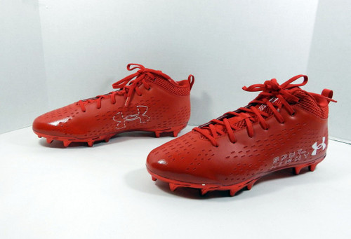 Texas Tech Red Raiders UA Spot Light Lowtop Team Issued Red Football Cleats 13.5