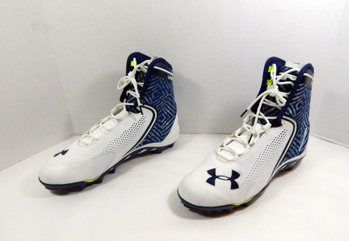 Auburn Tigers UA Team Spine Brawler Hightop Team Issued White Football Cleats 13