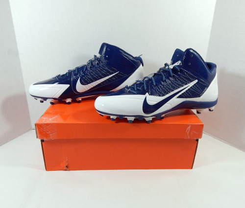 Utah State Aggies Nike White/Navy Alpha Pro 3/4 TD Low Football Cleats 16