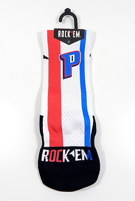 Detroit Pistons Home Jersey Rock Em Apparel Socks Youth Size 2-5.5 New