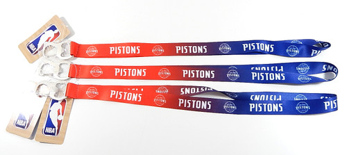 Lot of (3) Detroit Pistons Lanyard / Bottle Opener NBA Pro Specialties New