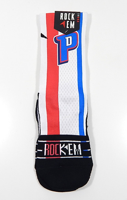 Detroit Pistons Home Jersey Rock Em Apparel Socks Size S / M 6-8.5 New