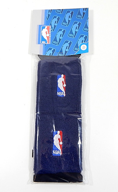 NBA Basketball Logo FBF Originals Pair of Sweatbands Wristbands Navy Blue New