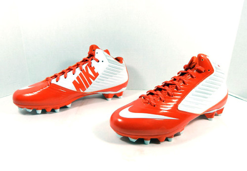 Nike Vapor Speed 3/4 Midtop Clemson Tigers White/Orange Football Cleats 10.5