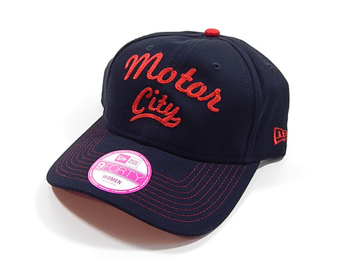 Detroit Pistons Motor City Stitcher New Era 9Forty Womens Hat Cap Navy Blue