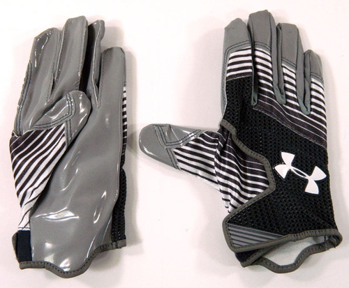 New Under Armor UA Blitz II Gray/Gray/Carbon Receiver Gloves Size M