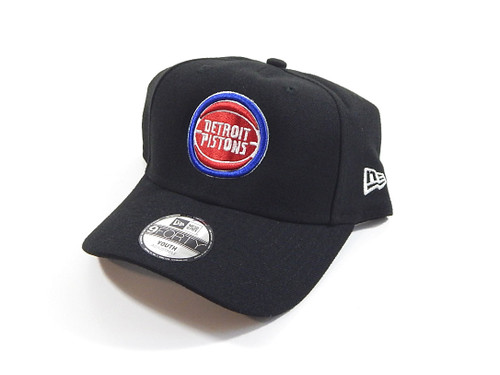 Detroit Pistons Retro Logo New Era 9Forty Adjustable Hat Cap Youth Black New