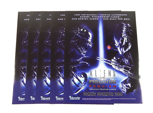 Lot of (5) 2007 Inkworks Alien vs Predator Requiem Trading Card Promo Sell Sheets