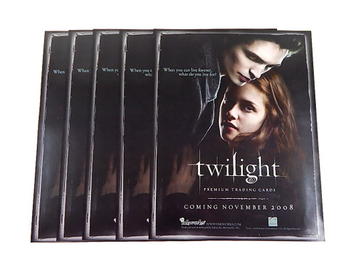 Lot of (5) 2008 Inkworks Twilight Trading Card Promo Sell Sheets