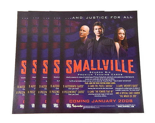 Lot of (5) 2008 Inkworks Smallville Season Six Trading Card Promo Sell Sheets