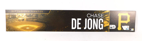Chase De Jong 37 2023 Pirates Team Issued 18" x 3" Locker Room Nameplate COA