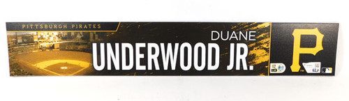 Duane Underwood Jr. 2023 Pirates Team Issued 18" Locker Room Nameplate COA