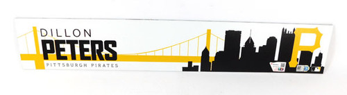 Dillon Peters #38 2022 Pirates Team Issued 18" x 3" Locker Room Nameplate COA
