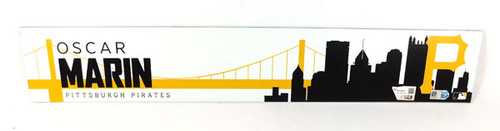 Oscar marin #47 2022 Pirates Team Issued 18" x 3" Locker Room Nameplate COA