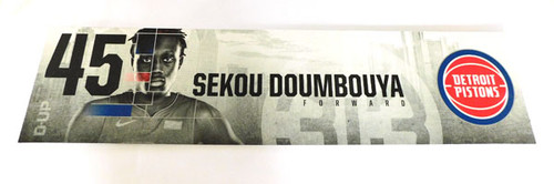 Sekou Doumbouya #45 2020-2021 Pistons NBA 51 3/4" x 11.5" Locker Room Nameplate