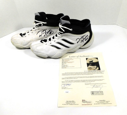 Dion Glover Multi-Signed Game Used Adidas Basketball Shoes 2 JSA Autos YY79280