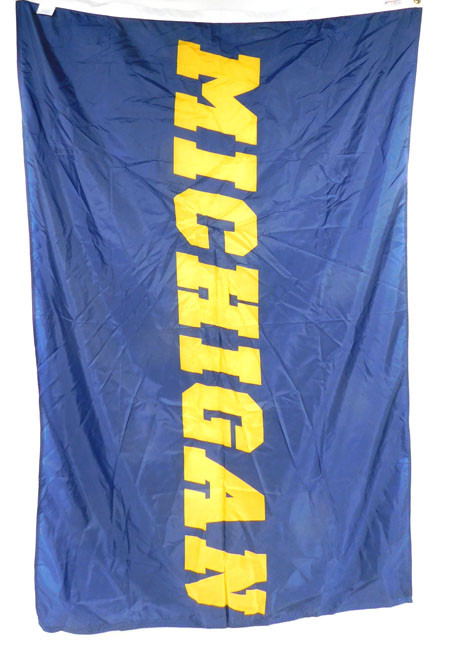 University of Michigan Wolverines Game Used Spartan Stadium 6' Flag Banner