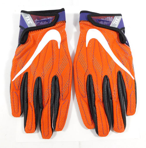 Clemson Tigers Team Issued Superbad 4 Orange/Orchid Size 3XL FB Gloves PGF432