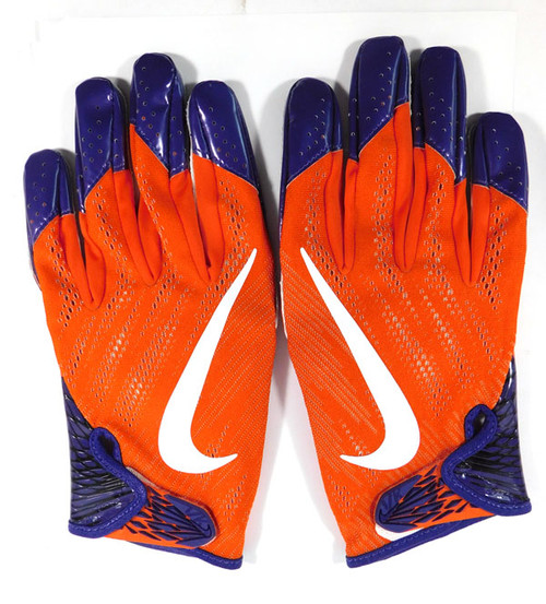 Clemson Tigers Team Issue Nike Vapor Knit 2 Orange/Purple Size 3XL Gloves PGF495