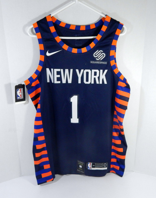 Men New York Knicks Bobby Portis #1 Navy City Ed Jersey Swgman L 48 Nike NWT 1S