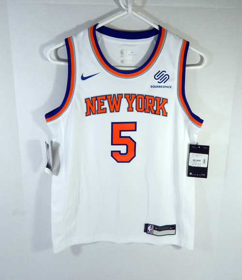 Youth New York Knicks Dennis Smith Jr #5 White Jersey Assoc Swgman M Nike NWT 7S