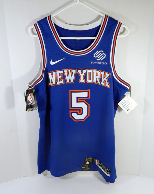 Men New York Knick Dennis Smith #5 Blue Statement Jersey Swgmn M 44 Nike NWT 0S