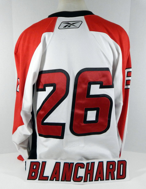 2007-10 Albany River Rats Nicholas Blanchard #26 Game Issued White Jersey 853