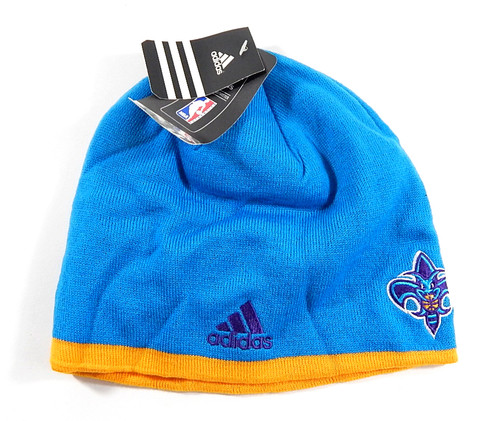 New Orleans Hornets Adidas NBA Beanie Hat Blue Yellow New 614772S