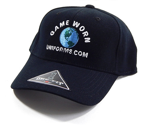 Game Worn Uniforms.com One-Fit Flexfit Hat Cap Black