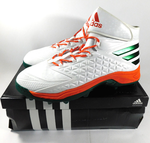 Miami Hurricanes Team Issued adidas SM Freak High Md Size 18 Cleats B42702