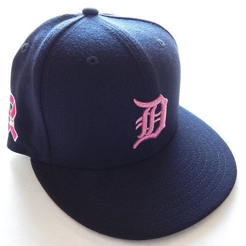 2021 Detroit Tigers Mother's Day Pink Ribbon MLB New Era 5950 Fitted Hat 8 1/8