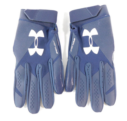 New Under Armour Spotlight Dallas Cowboys Dark Navy Receiver Gloves Size XL